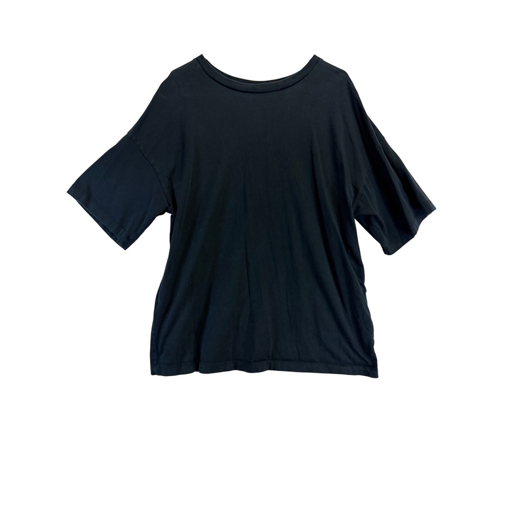 Target Women Black Oversized Cotton Pocket T-Shirt Crewneck Short Sleeve